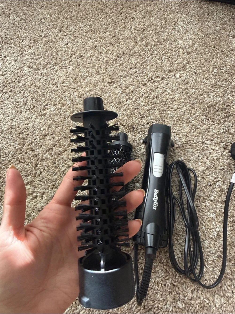 BaByliss Black Corded Hot Air Styler with Two Brush Heads - European plug